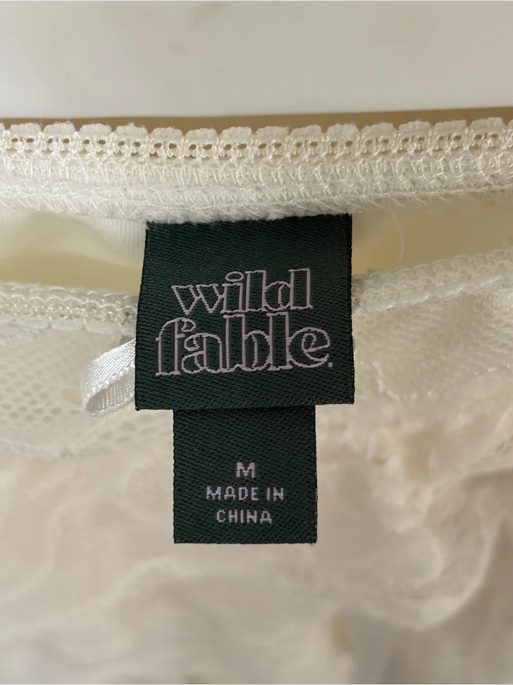 Wild Fable Lace Ruffle Layered Booty Bloomers Shorts Cream Medium